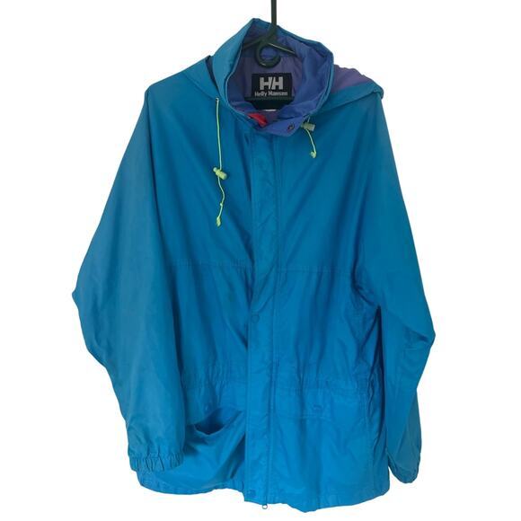 Vintage 90s Helly‎ Hansen Blue Hooded Jacket - Picture 1 of 6